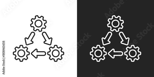Transition Icon In Black And White Line Style