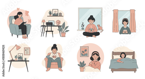 Cozy Home Lifestyle Collection Relaxation Hobbies and Serene Moments