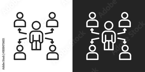 outsourcing Icon In Black And White Line Style