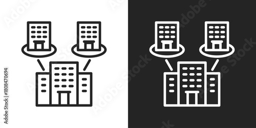 branch Icon In Black And White Line Style