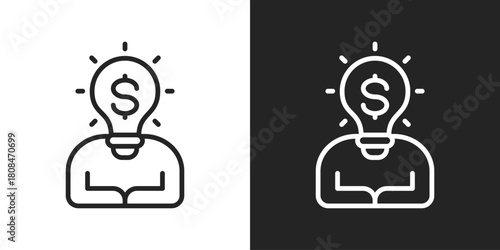 business idea Icon In Black And White Line Style