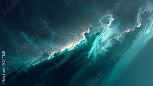 Fototapeta Naklejka Na Ścianę i Meble -  Abstract ocean wave with dynamic and swirling water patterns