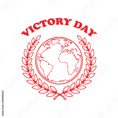 Victory day isolated on white background graphic