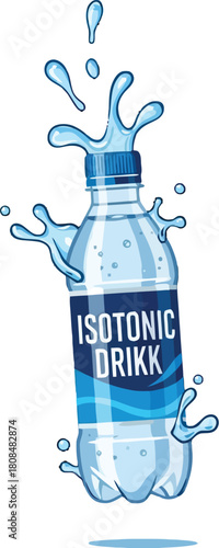 Isotonic drink splash illustration showcasing refreshment and hydration