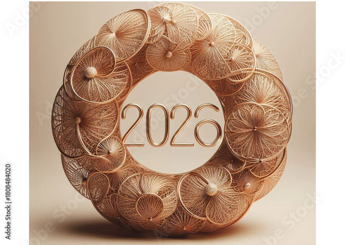 happy new year circle design-2026
