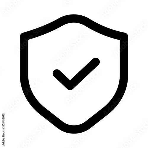 Shield checkmark icon. Modern line icon design with professional minimal vector styling crafted for security, protection, approval, trust, and safety concepts
