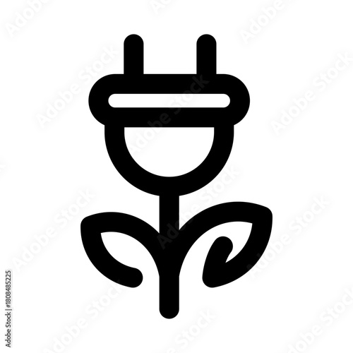 Green energy icon. Modern line icon design with professional minimal vector styling crafted for sustainable power, renewable resources, and eco-friendly technology concepts