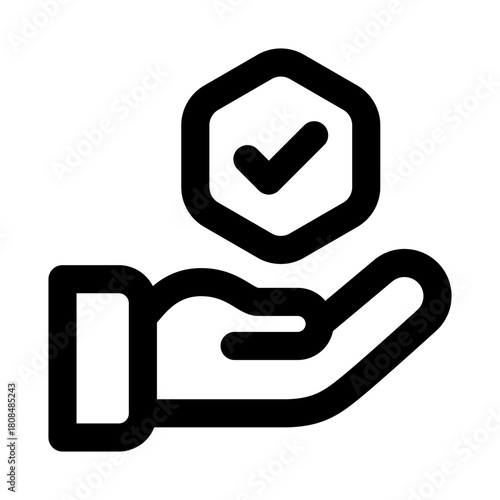 Verification icon. Modern line icon design with professional minimal vector styling crafted for authentication, confirmation, approval, and security concepts