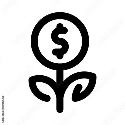 Money tree icon. Modern line icon design with professional minimal vector styling crafted for finance, investment, wealth, growth, and prosperity concepts