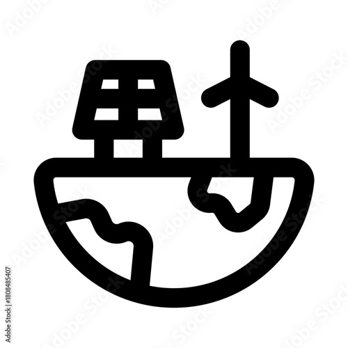 Renewable energy icon. Modern line icon design with professional minimal vector styling crafted for sustainable power, green technology and clean energy solutions