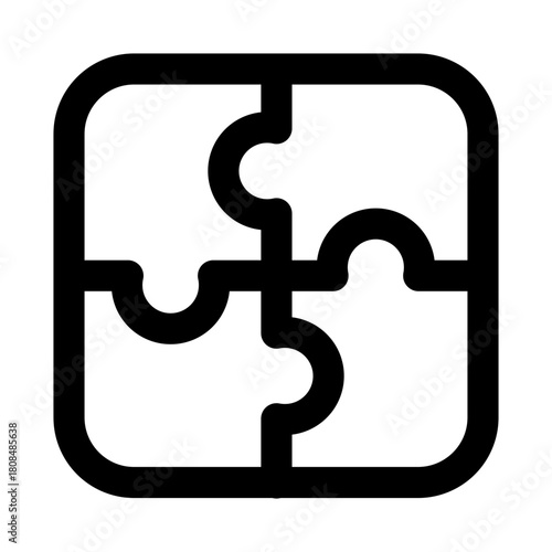 Puzzle icon. Modern line icon design with professional minimal vector styling crafted for problem solving, strategy, games, and teamwork concepts