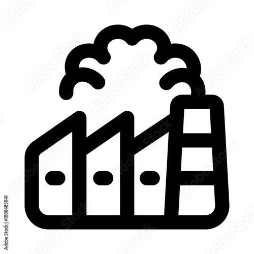 Modern factory icon. Professional line icon design with minimal vector styling crafted for industry, production, technology, innovation, and manufacturing concepts