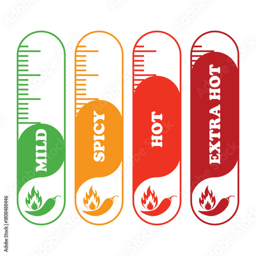 spicy level label, spicy food icon