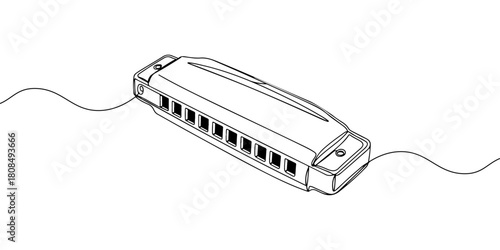 A single continuous line of harmonics, vector illustrator