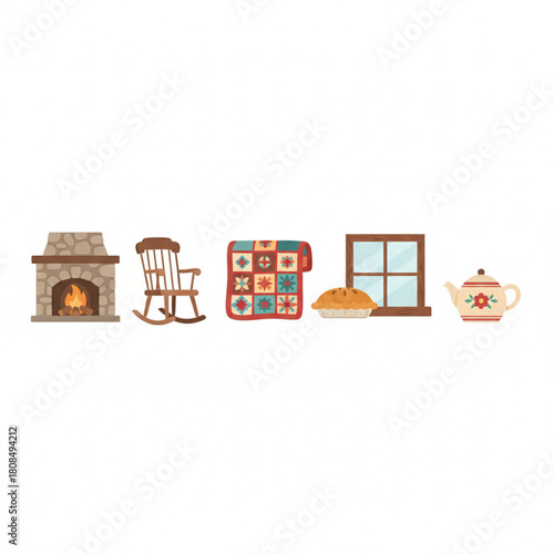 Evoking Warmth and Comfort A Delightful Ensemble of Cozy Home Elements and Traditional Domestic Charm