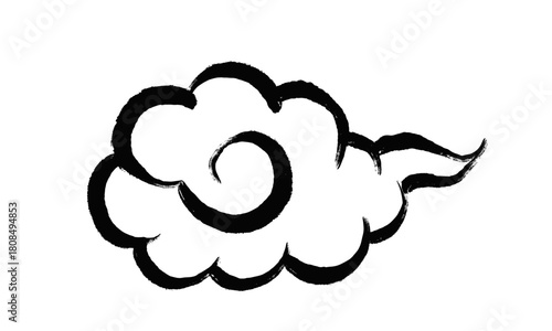 筆で描いた瑞雲アイコン　ベクター