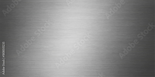 Brushed metallic texture pattern on a gray steel surface or silver aluminum plate
