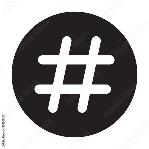 Glyph Icon – Solid Hashtag Tag