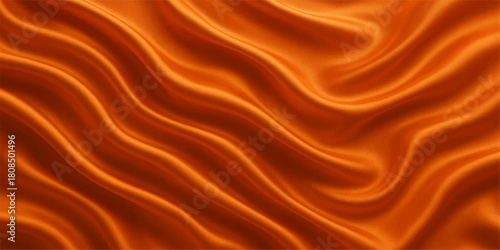 Abstract red fire background with soft flowing silk texture and gold light waves pattern