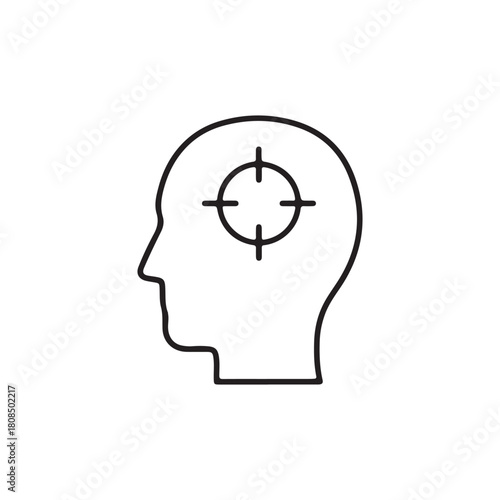 Line icon representing target, focus, audience, or specific user group on white back ground