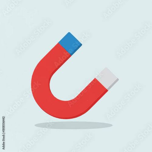 U-Shaped Magnet Attraction Icon Illustrative Concept for Magnetic Fields and Force