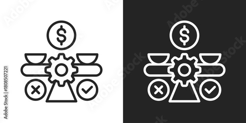 Feasibility Icon In Black And White Line Style