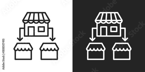 Franchise Icon In Black And White Line Style