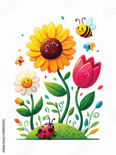 Abstract minimalistic plant branch graphic design element vector illustration background