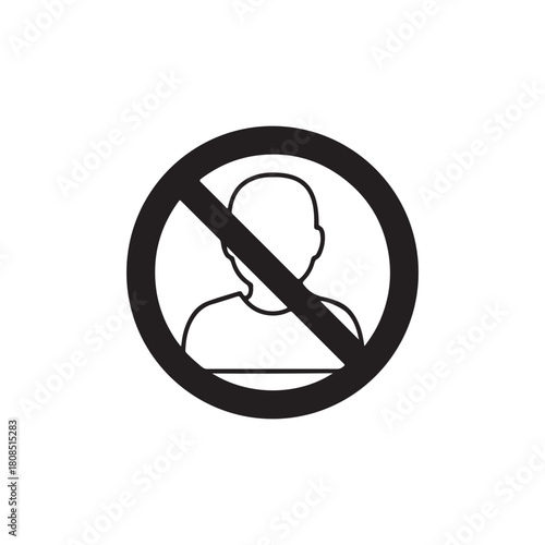 Outline icon for banned, restricted, or unauthorized user profile access.
