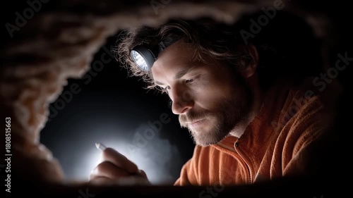 Explorer Cave Exploring Unknown Mysterious World