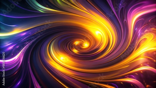 Wallpaper Mural Abstract swirling vortex of vibrant colors, blending purple, gold, and yellow in a dynamic and flowing composition. Torontodigital.ca