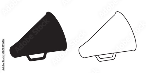 Cheer bullhorn megaphone cheerleading speaker silhouette vector