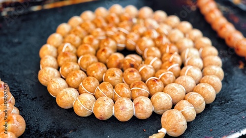 Traditional Sausage Grilled on Street Food Stall, Thai street food, Traditional Sausage 