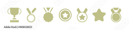 Award & Trophy cup icon set. Winning icons collection. Award symbols collection. Winner Medal Champion symbol. Silhouette style.