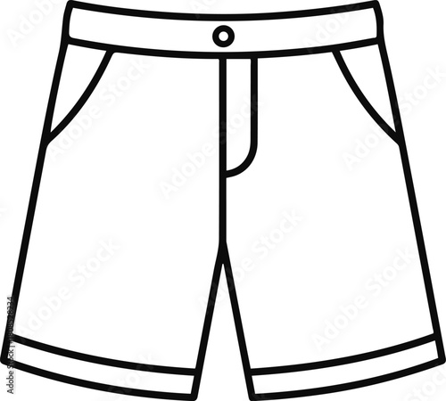 Men Casual Shorts Line Icon - Summer Clothing Vector Symbol