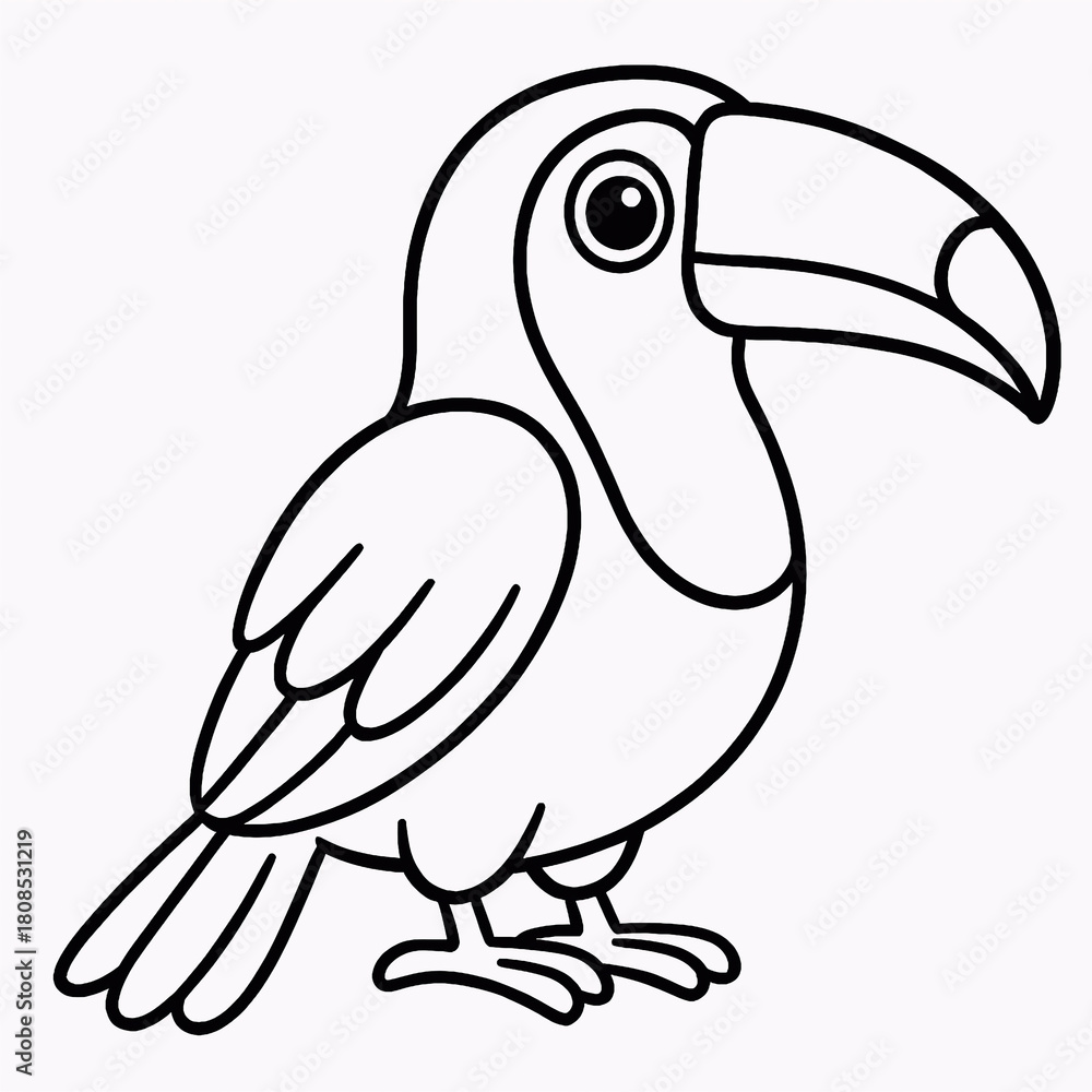 Obraz premium Toucan Bird Isolated Coloring Pages for Kids