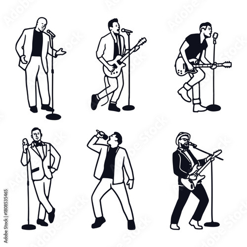 Collection of Male Singers and Guitarist Icons