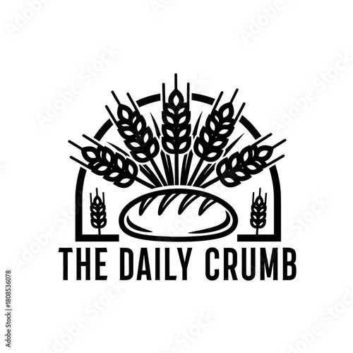 The Daily Crumb Bakery Logo with Wheat and Bread.