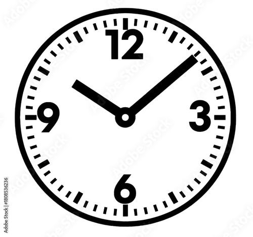 Classic Analog Clock Face with Bold Numbers