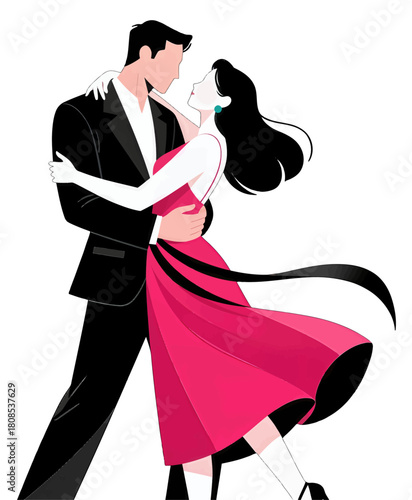 Elegant couple dancing in formal attire