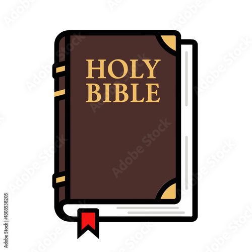 Holy Bible illustration with golden text