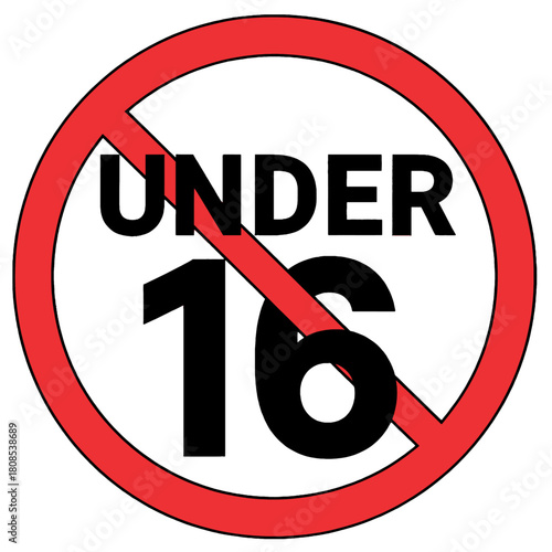 No Entry Under 16 Restriction Sign