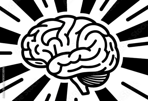 Neuroscience concept with brain and neural network