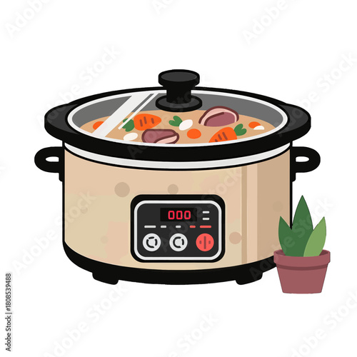 Slow Cooker with Stew and Digital Control Panel