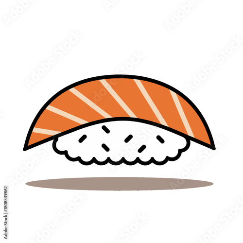 Vector illustration of nigiri sushi with salmon