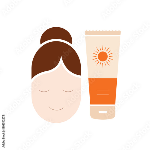 Colorful icon for sunscreen