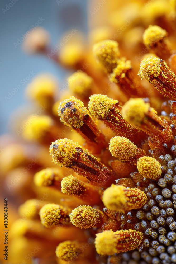 Fototapeta premium Macro image of sunflower pollen grains