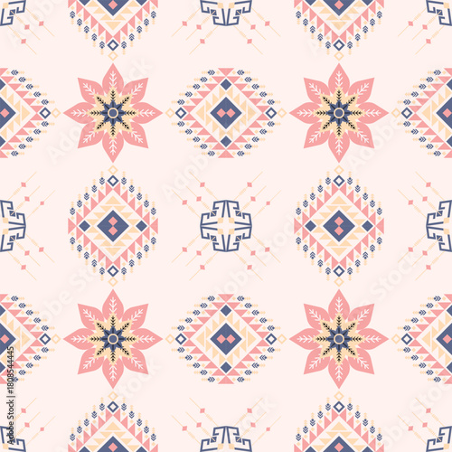 Basic Flower Shape Vector geometric pattern with retro-inspired shapes, trendy color palette, and versatile layout. Great for digital art, poster design, and textile print