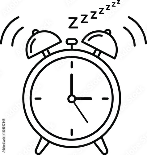 Ringing alarm clock with zzz symbols for sleeping concept