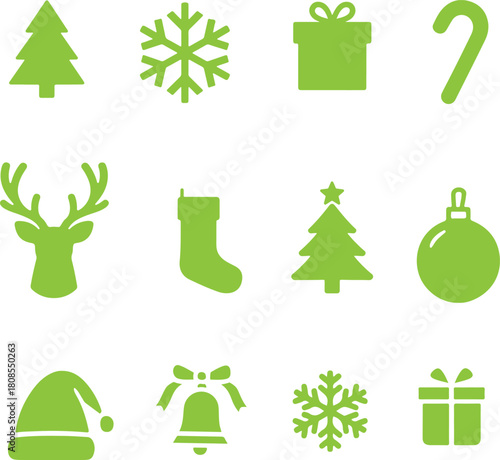 set of christmas icons